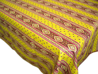 French coated tablecloth, linear (Esterel. absinthe) - Click Image to Close